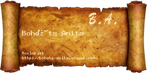 Boháts Anita névjegykártya